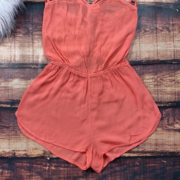 RELISTED Pink Strappy Swim Cover Up Romper - Picture 6 of 11